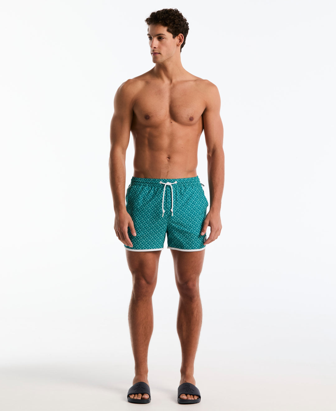 4" Mosaic Print Swim Short (Deep Lake) 