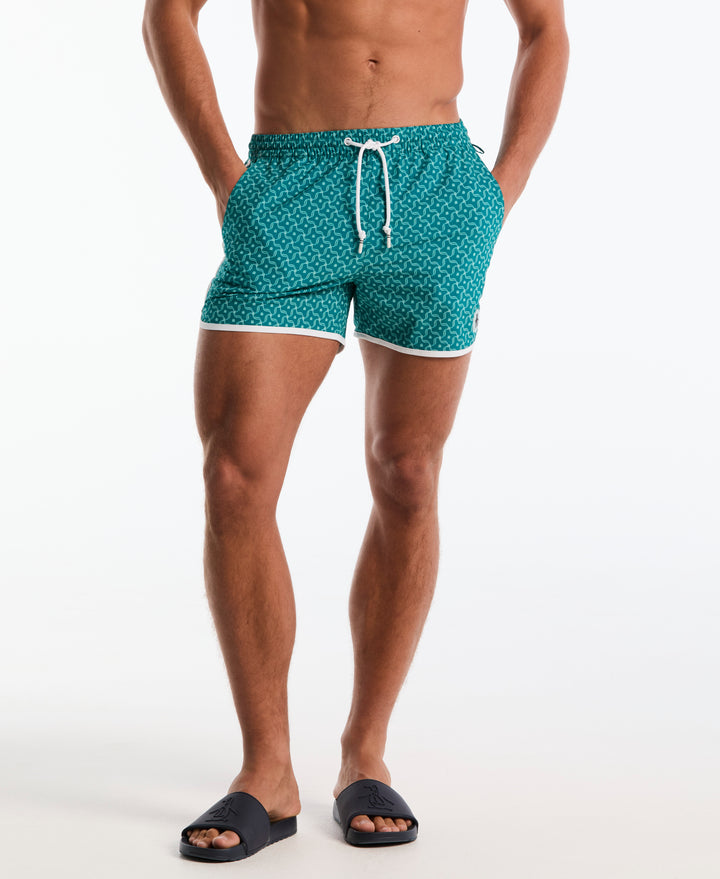 4" Mosaic Print Swim Short (Deep Lake) 