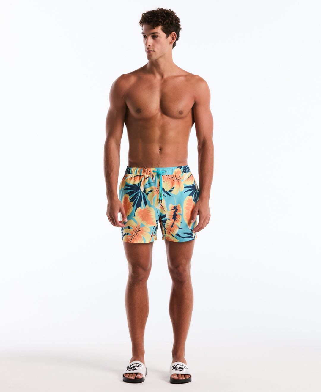 5" All-Over Botanical Swim Short-Swim-Aquarelle-XS-Original Penguin