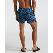 5" All-Over Geo Palms Print Swim Shorts (Dark Sapphire) 