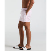 5" All-Over Geo Palms Print Swim Shorts (Parfait Pink) 