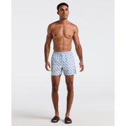 5" All-Over Print Geo Swim Short (Cool Blue) 