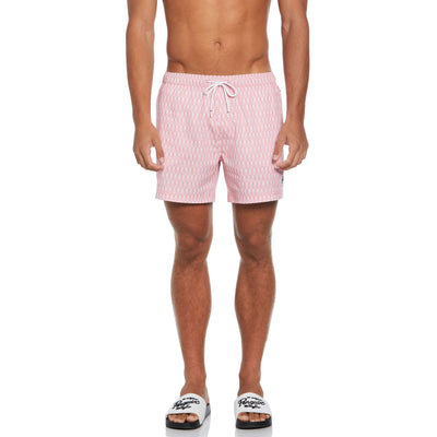 5" All-over Print Swim Short  (Dusty Rose) 