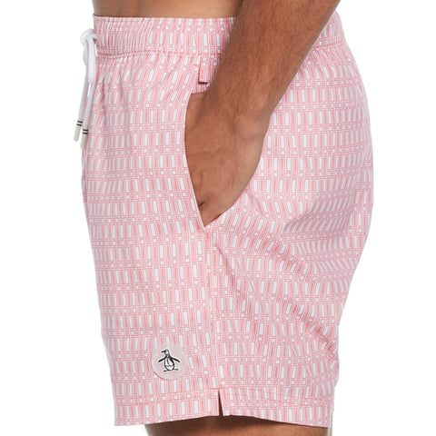 5" All-over Print Swim Short  (Dusty Rose) 