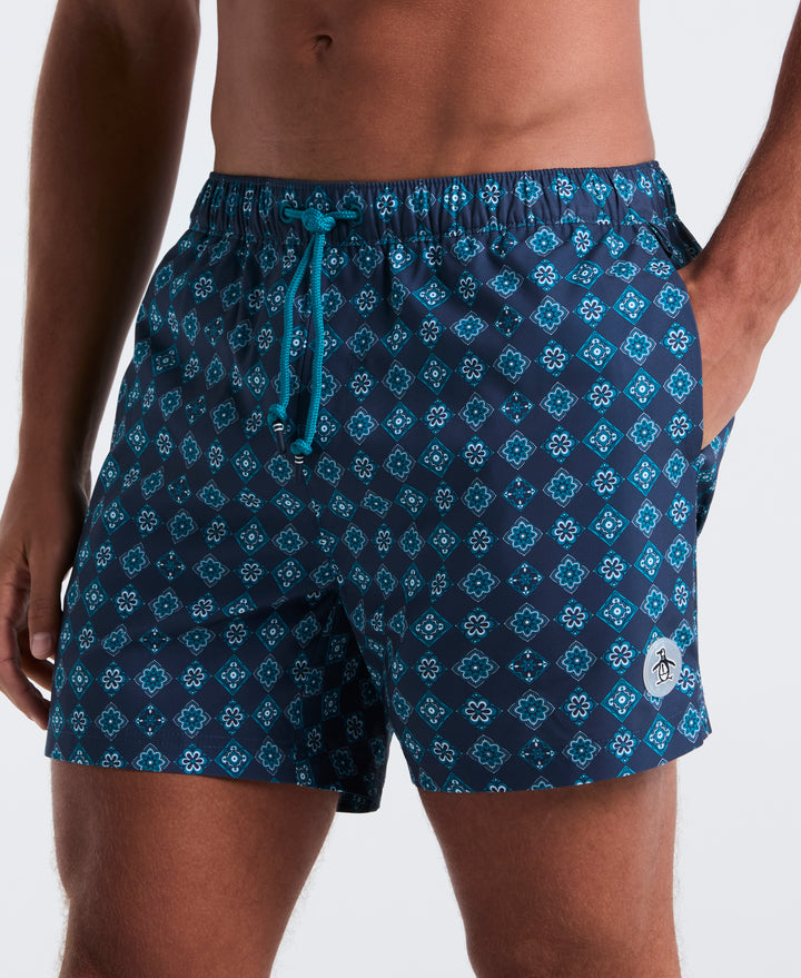 5" All-Over Tiles Swim Short (Sargasso Sea) 
