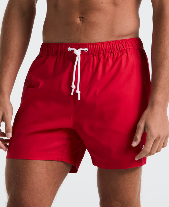 5" Box Solid Swim Short (True Red) 