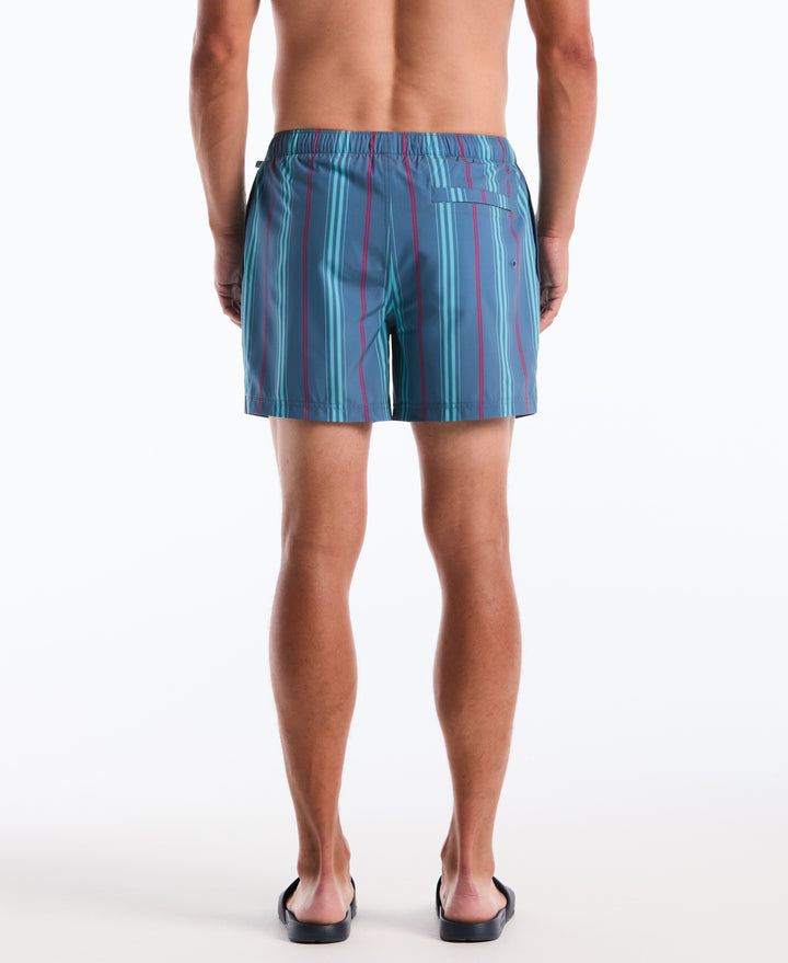 Men's 5" Box Stripe Swim Short (Copen Blue) 