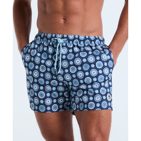 5" Foulard Print Swim Short (Sargasso Sea) 