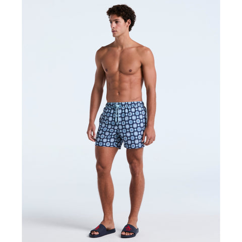 5" Foulard Print Swim Short (Sargasso Sea) 