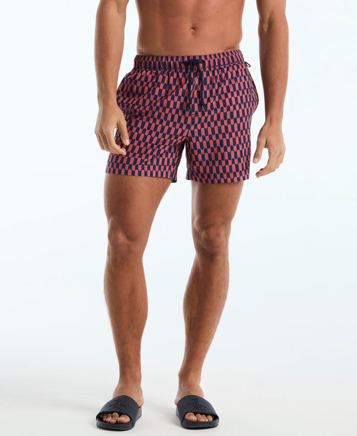 5" Geo Waves Swim Short (Blue Depths) 
