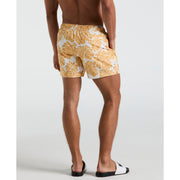 5" Monstera Print Swim Short (Jurassic Gold) 