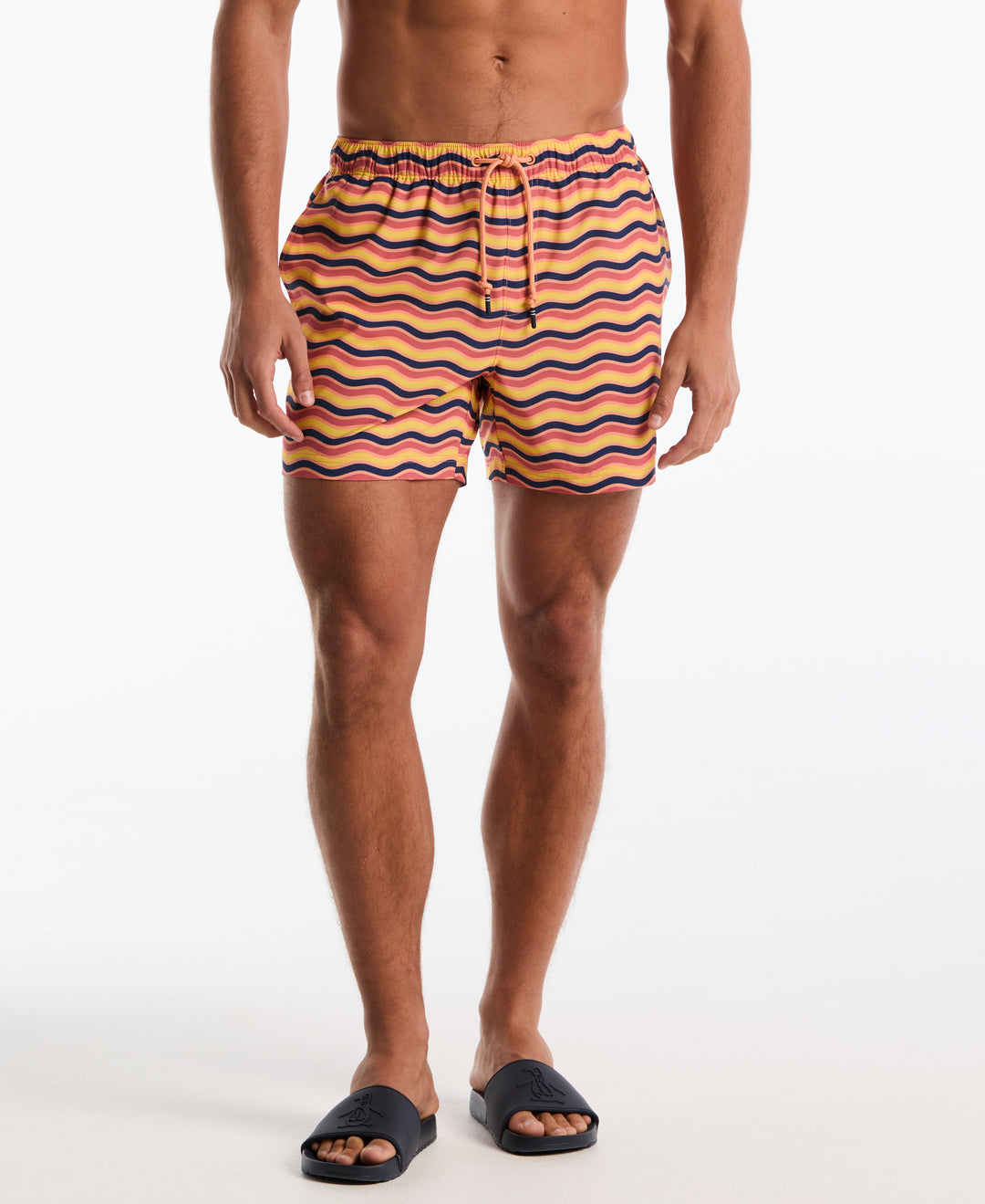 5" Multi Waves Print Swim Trunk (Shell Coral) 