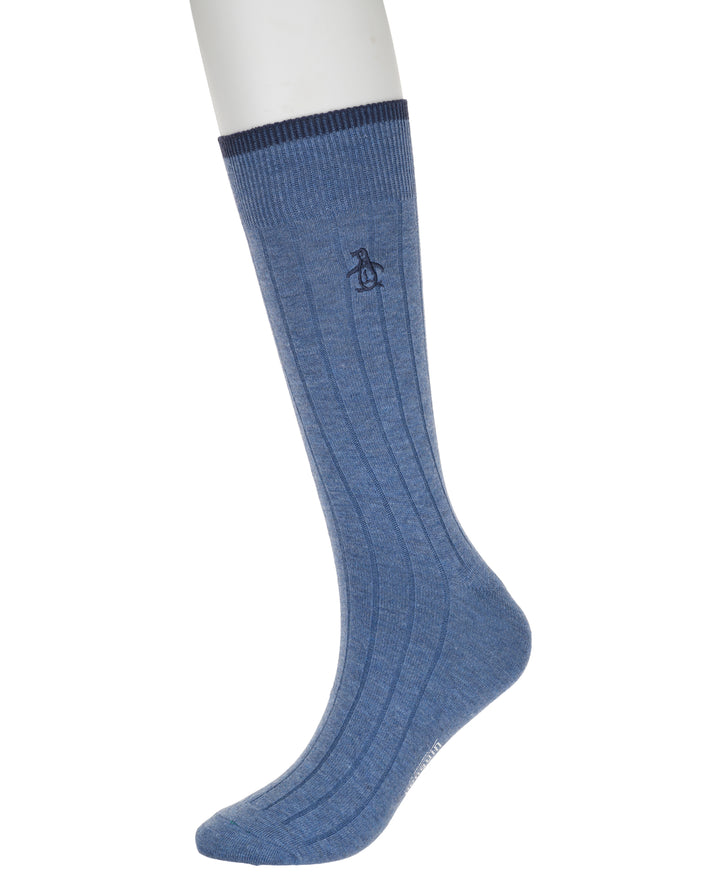 5 Pack Crew Ribbed Dress Sock (Black) 