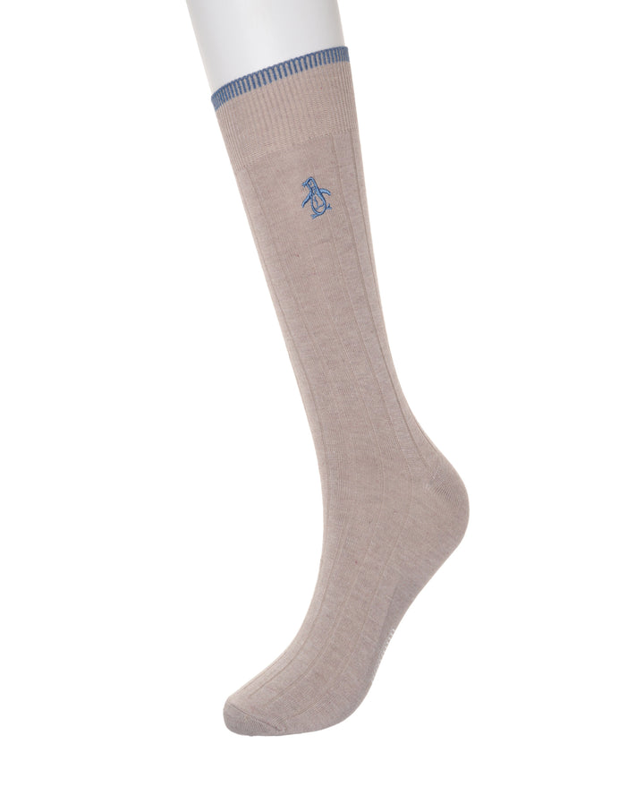5 Pack Solid Ribbed Dress Socks-Socks-Original Penguin (Asst Blue)