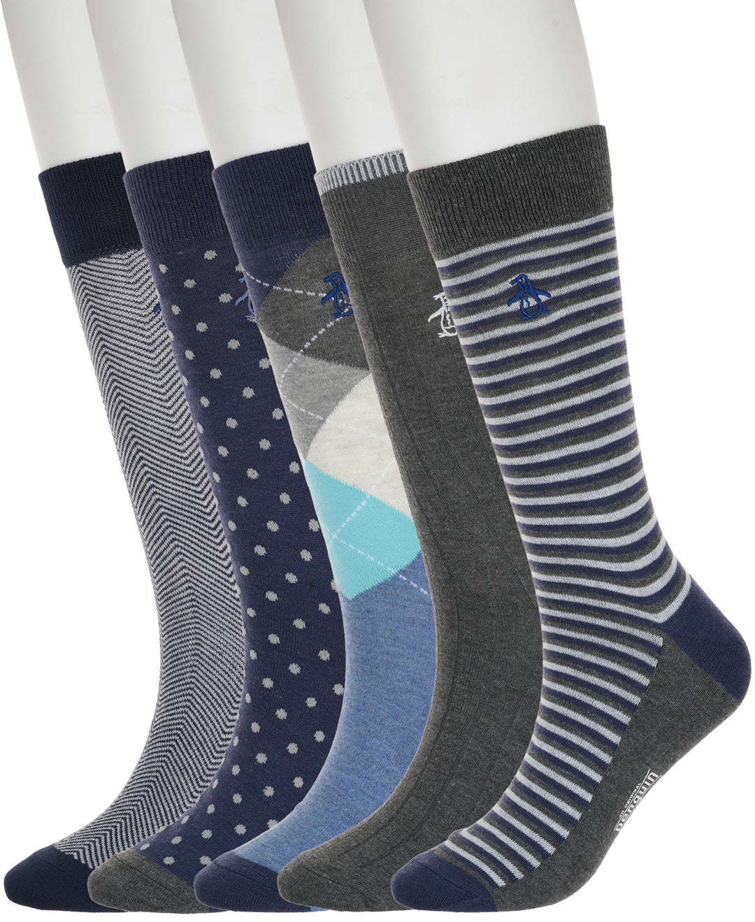 5 Pack Patterned Dress Sock (Grey) 
