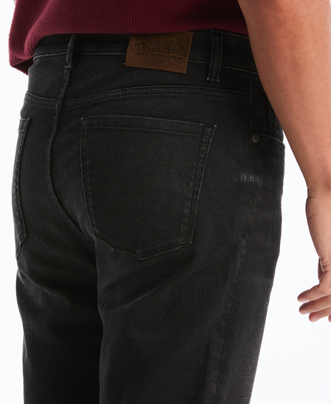 5 Pocket Black Coated Denim Pant (Coated Black) 