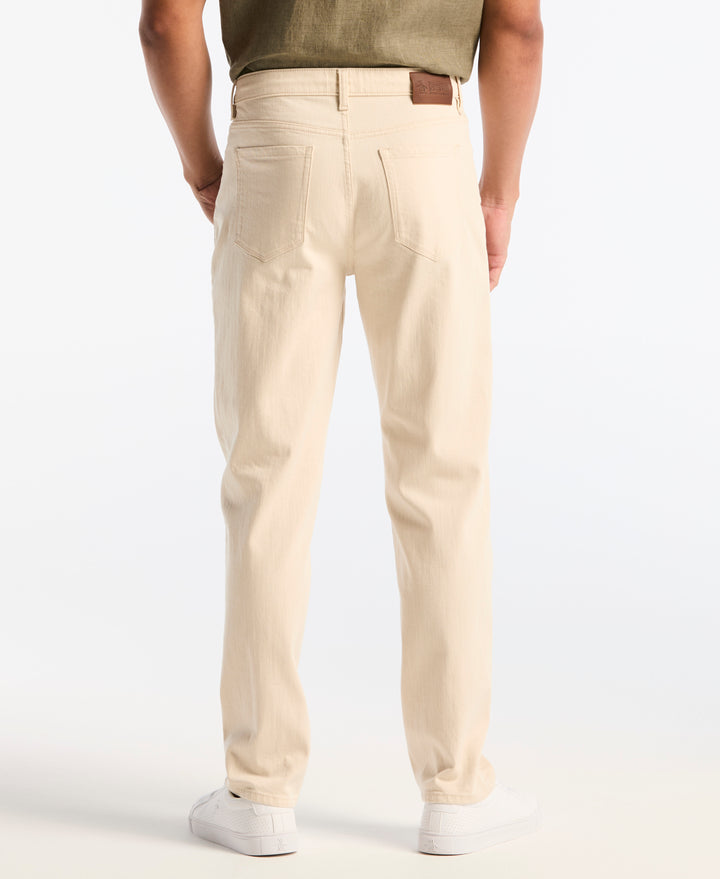 Natural 5 Pocket Straight Fit Cotton Denim Pant (Natural) 