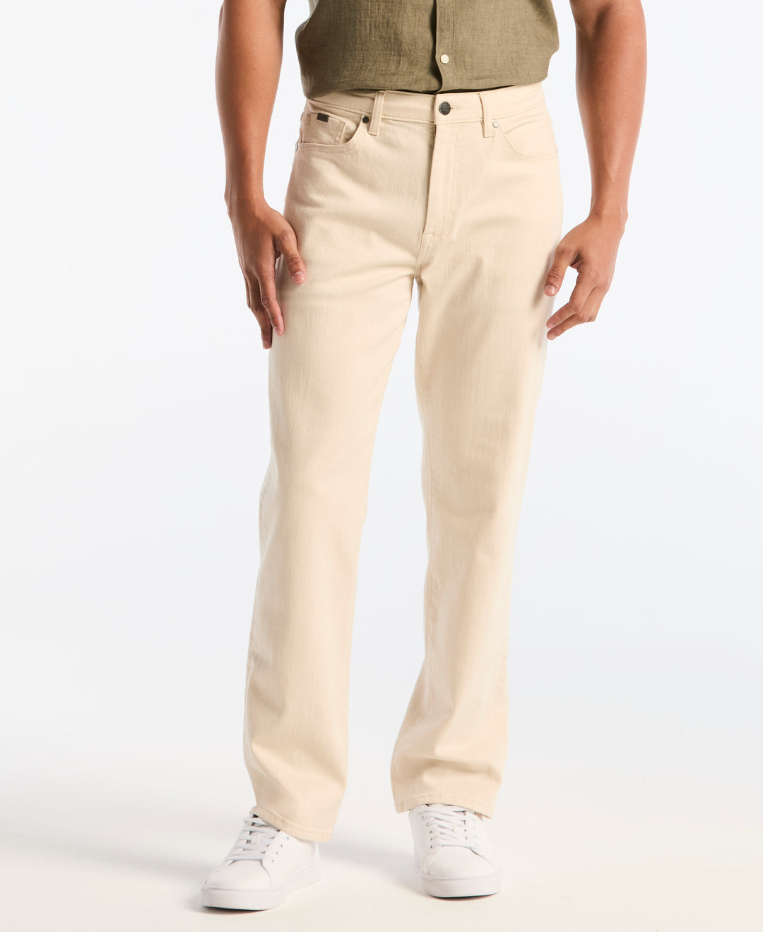 Natural 5 Pocket Straight Fit Cotton Denim Pant (Natural) 