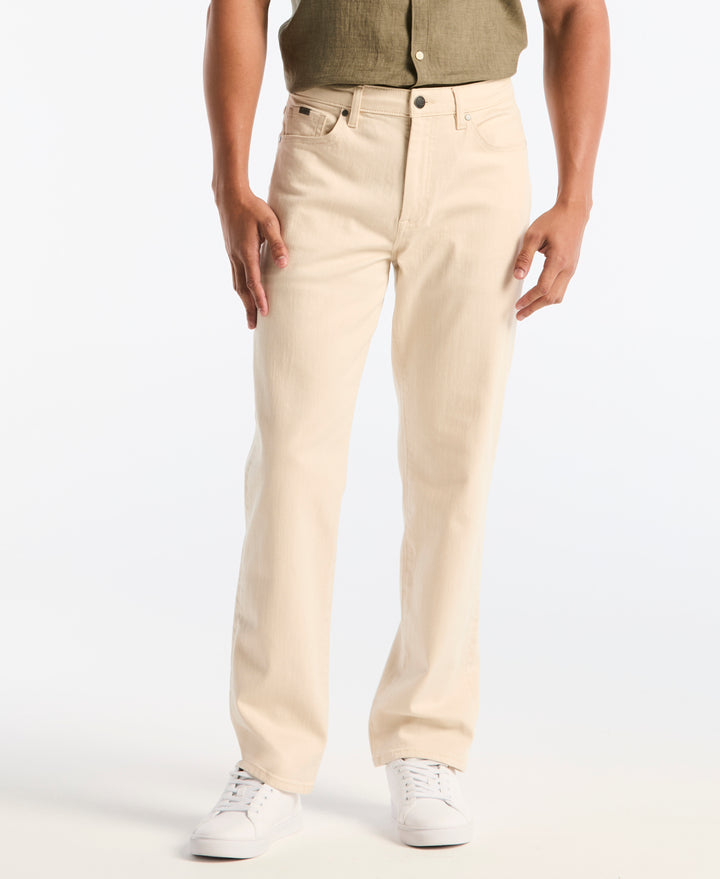 Natural 5 Pocket Straight Fit Cotton Denim Pant (Natural) 