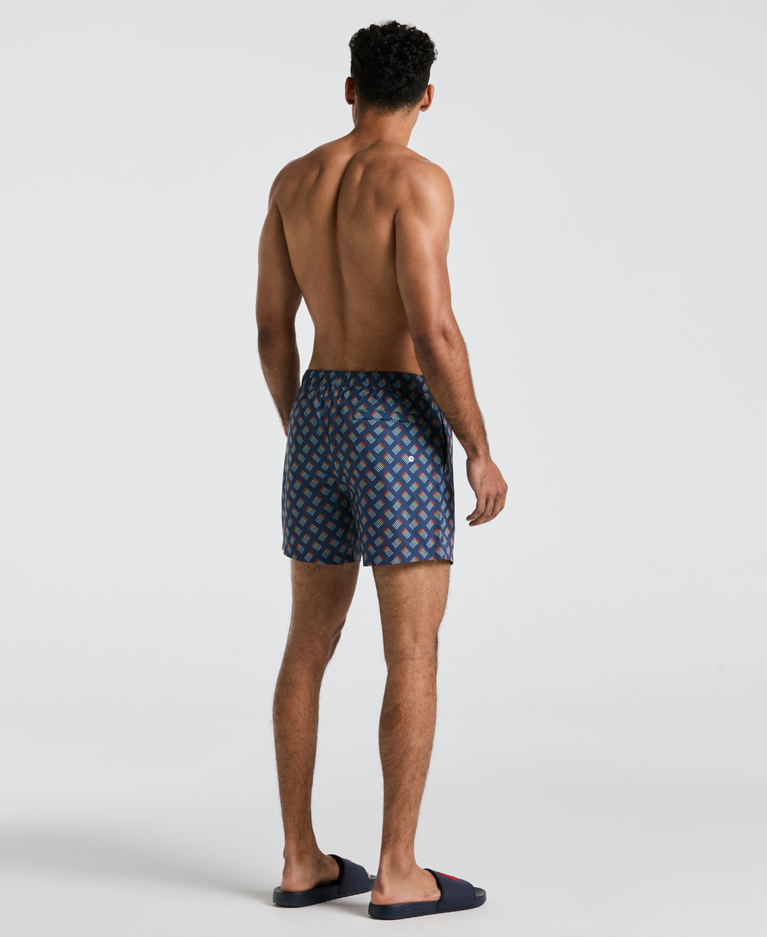 5" All-Over Tossed Stripe Pride Swim Short (Sargasso Sea) 