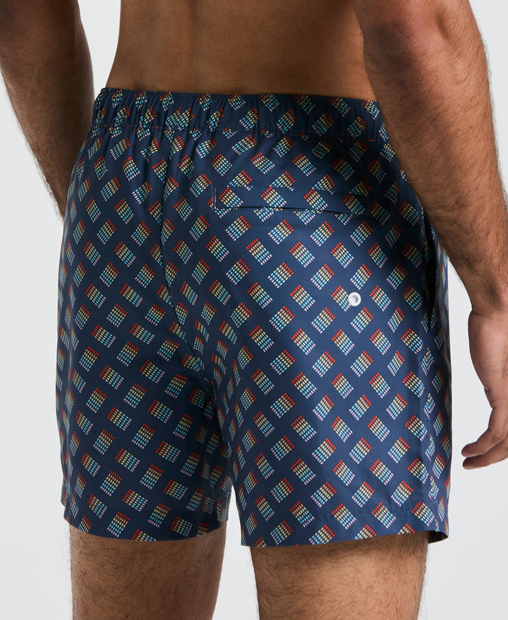 5" All-Over Tossed Stripe Pride Swim Short (Sargasso Sea) 
