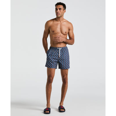 5" All-Over Tossed Stripe Pride Swim Short (Sargasso Sea) 