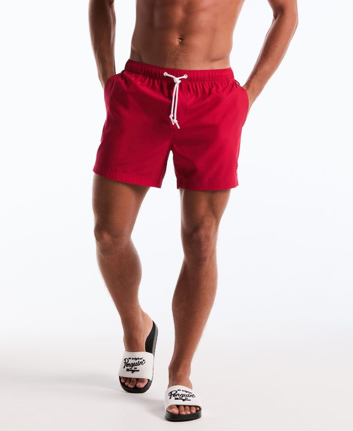 5" Solid Swim Trunks (Raspberry Wine) 