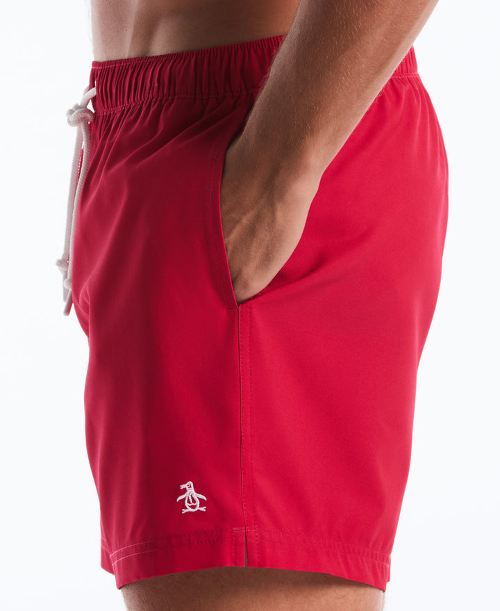 5" Solid Swim Trunks (Raspberry Wine) 
