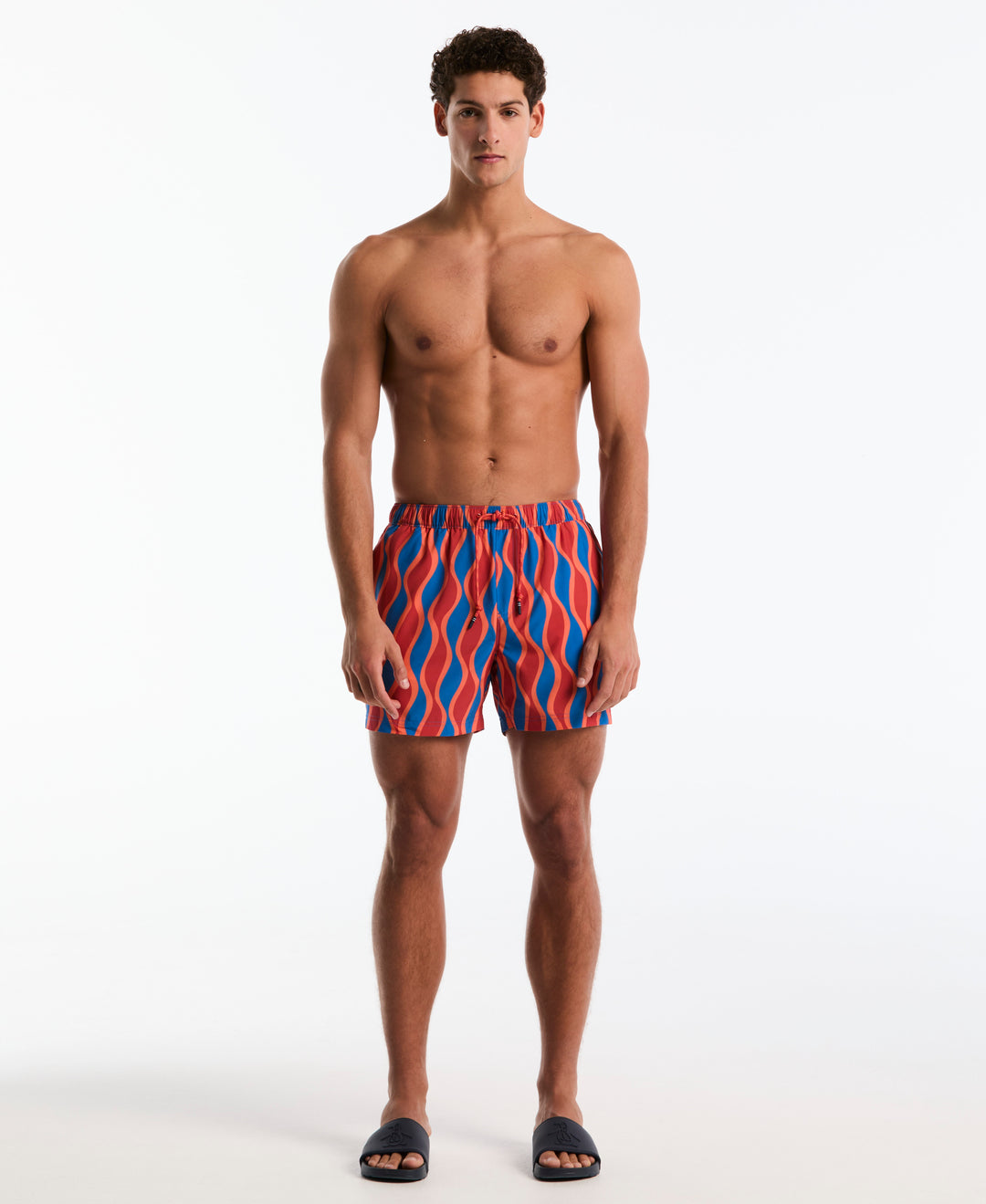 5" Vertical Wavy Stripe Swim Short (Daphne) 