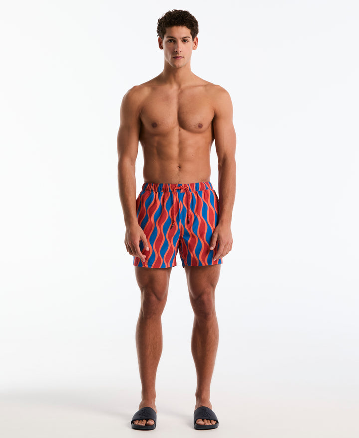 5" Vertical Wavy Stripe Swim Short (Daphne) 