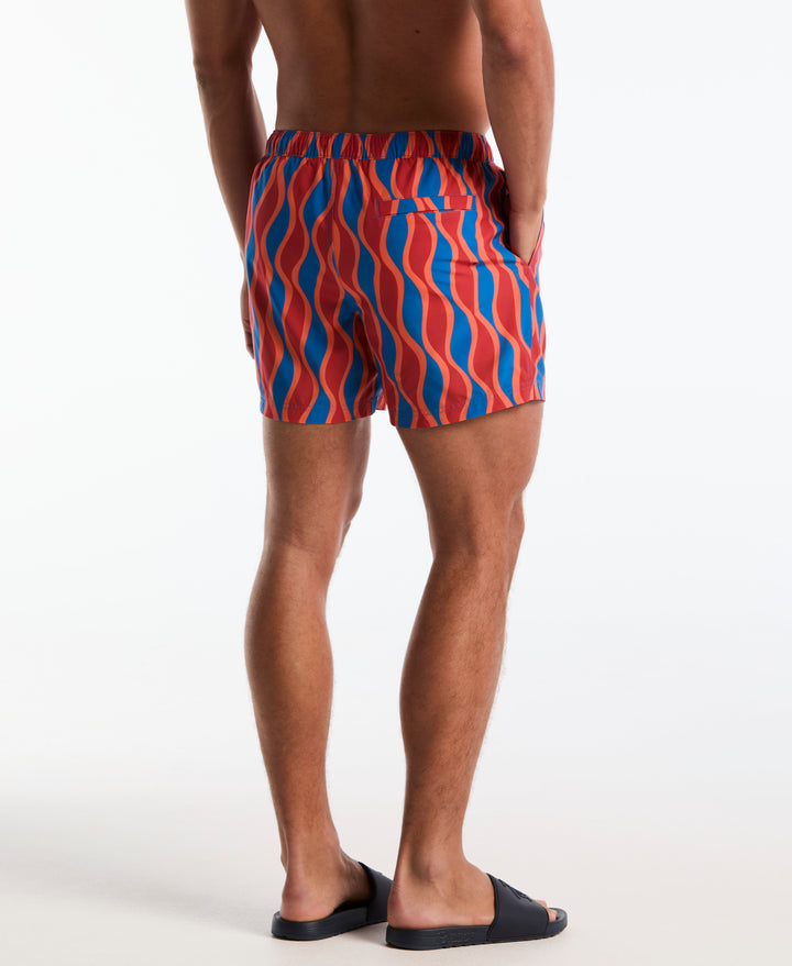 5" Vertical Wavy Stripe Swim Short (Daphne) 