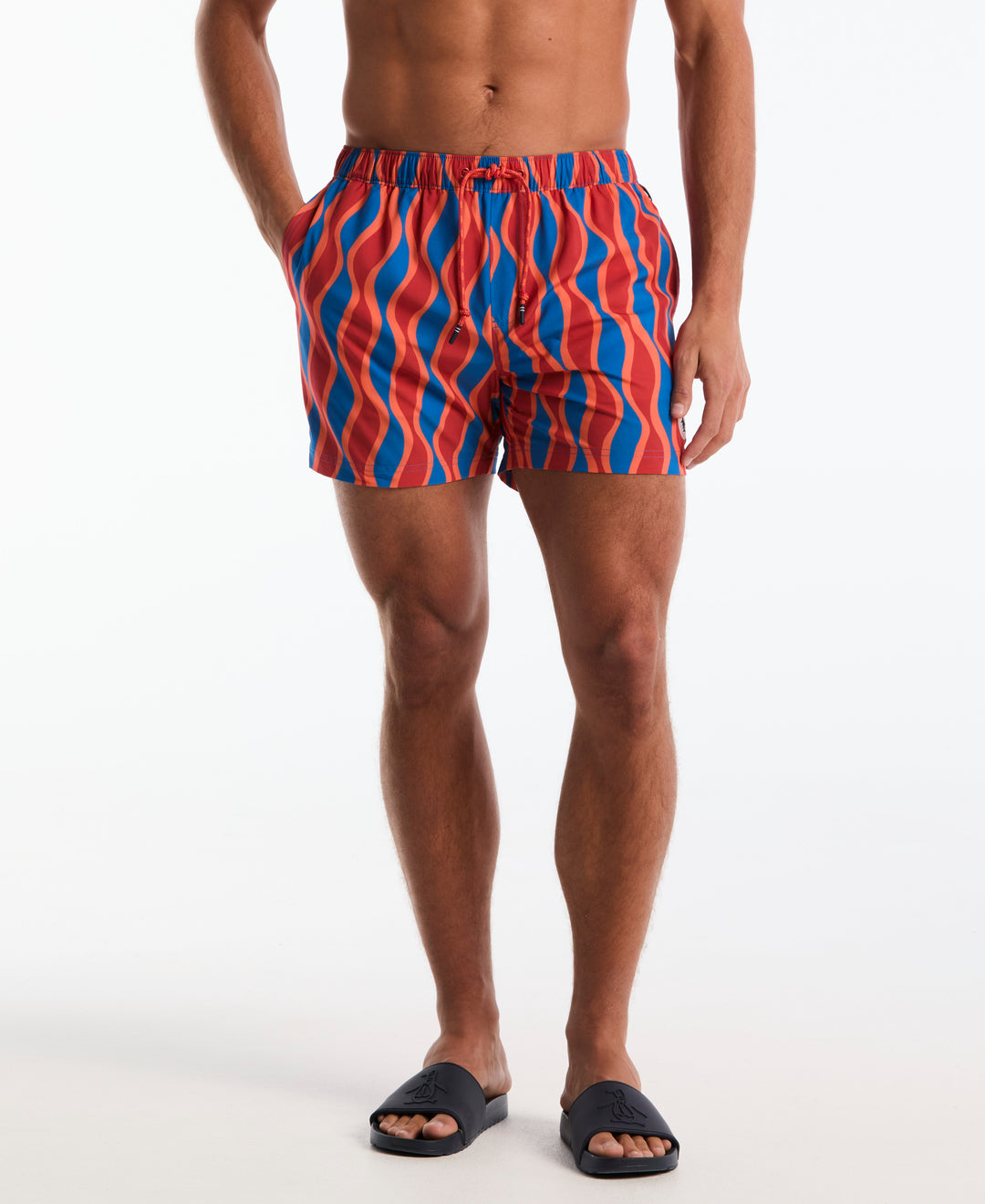 5" Vertical Wavy Stripe Swim Short (Daphne) 