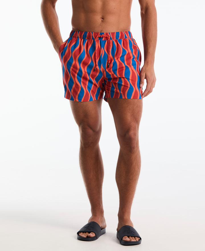 5" Vertical Wavy Stripe Swim Short (Daphne) 
