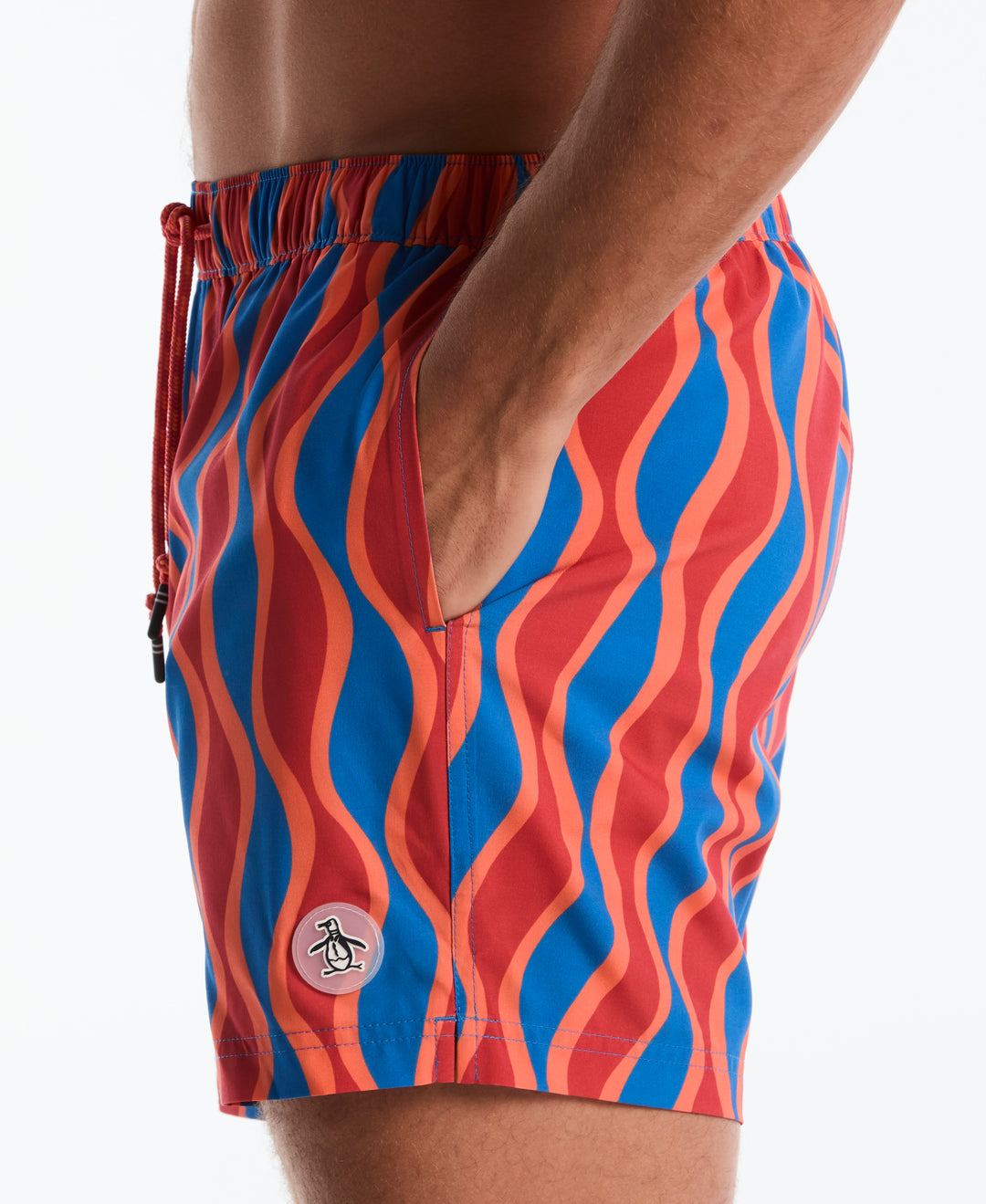 5" Vertical Wavy Stripe Swim Short (Daphne) 