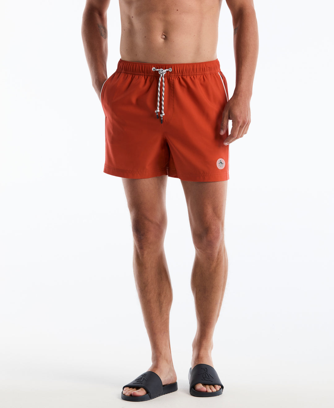 5" Volley Earl Tipped Swim Short (Orange Rust) 