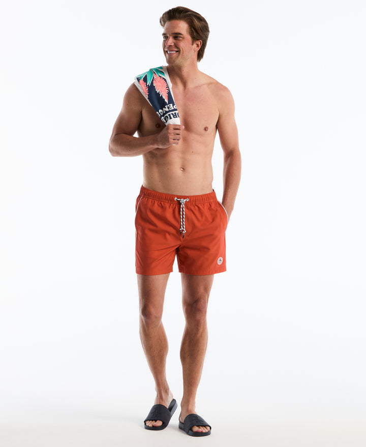 5" Volley Earl Tipped Swim Short (Orange Rust) 
