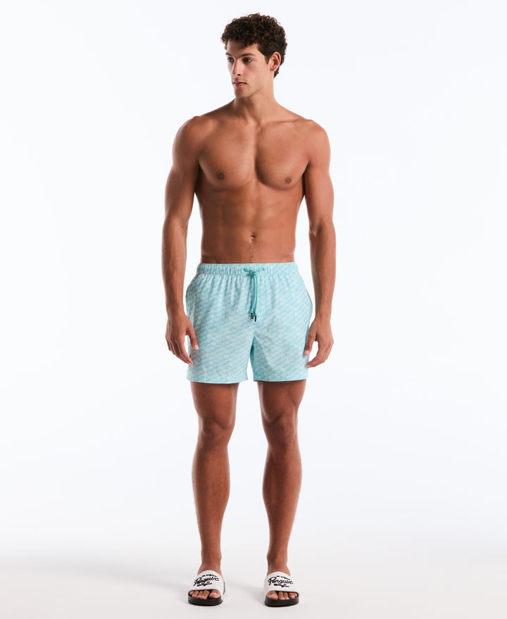 5" Waves Print Swim Short (Plume) 