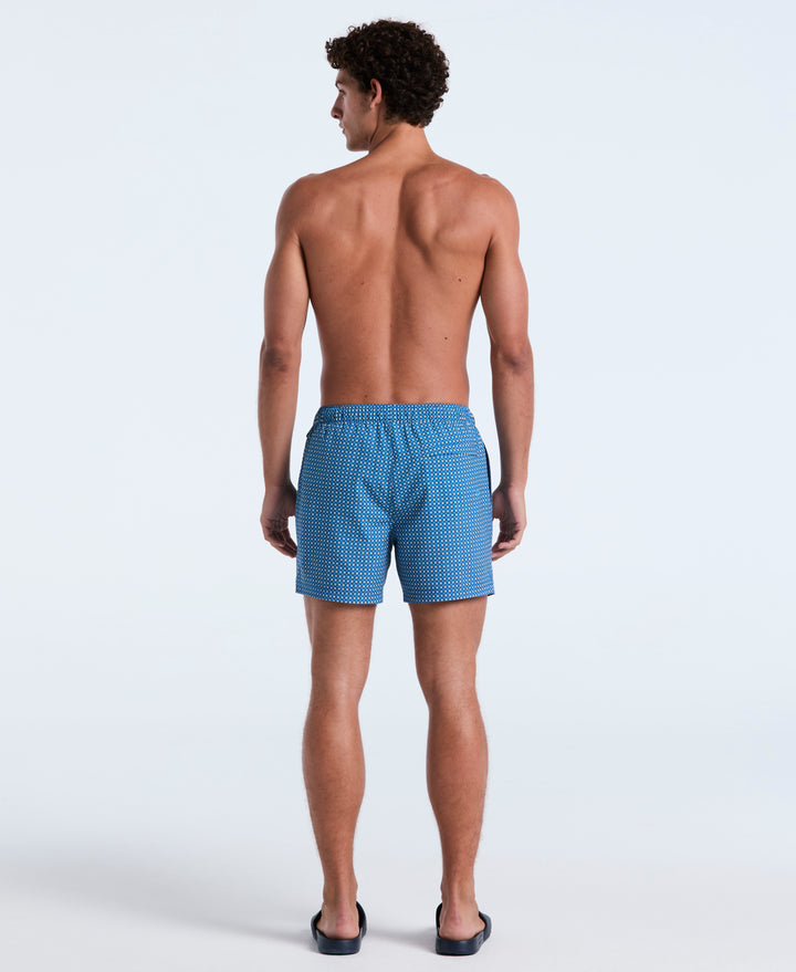 Windowpane Print 5" Swim (Bonnie Blue) 