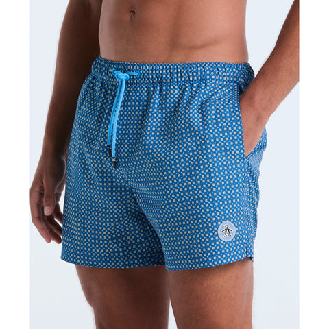 Windowpane Print 5" Swim (Bonnie Blue) 