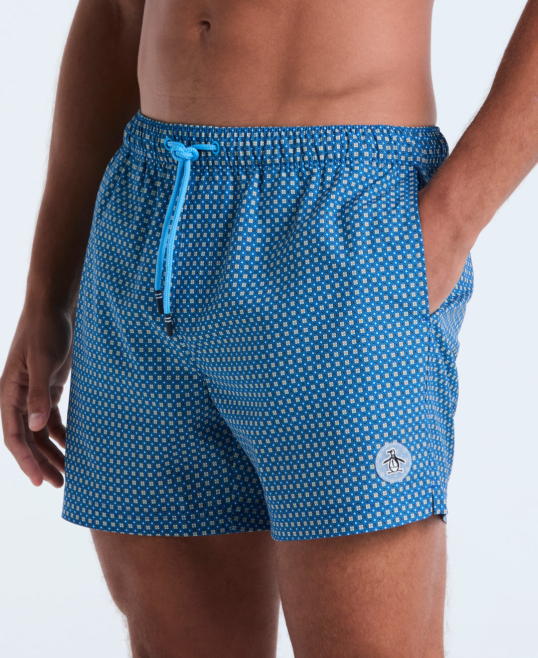Windowpane Print 5" Swim (Bonnie Blue) 