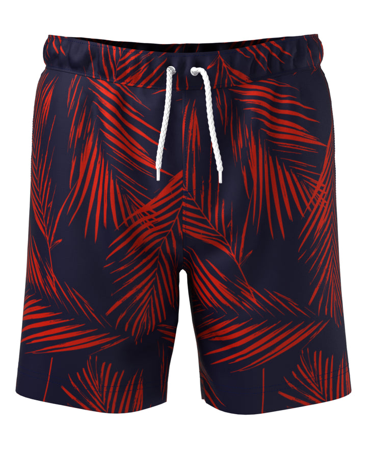 Leaf Print Swim Short (High Risk Red) 