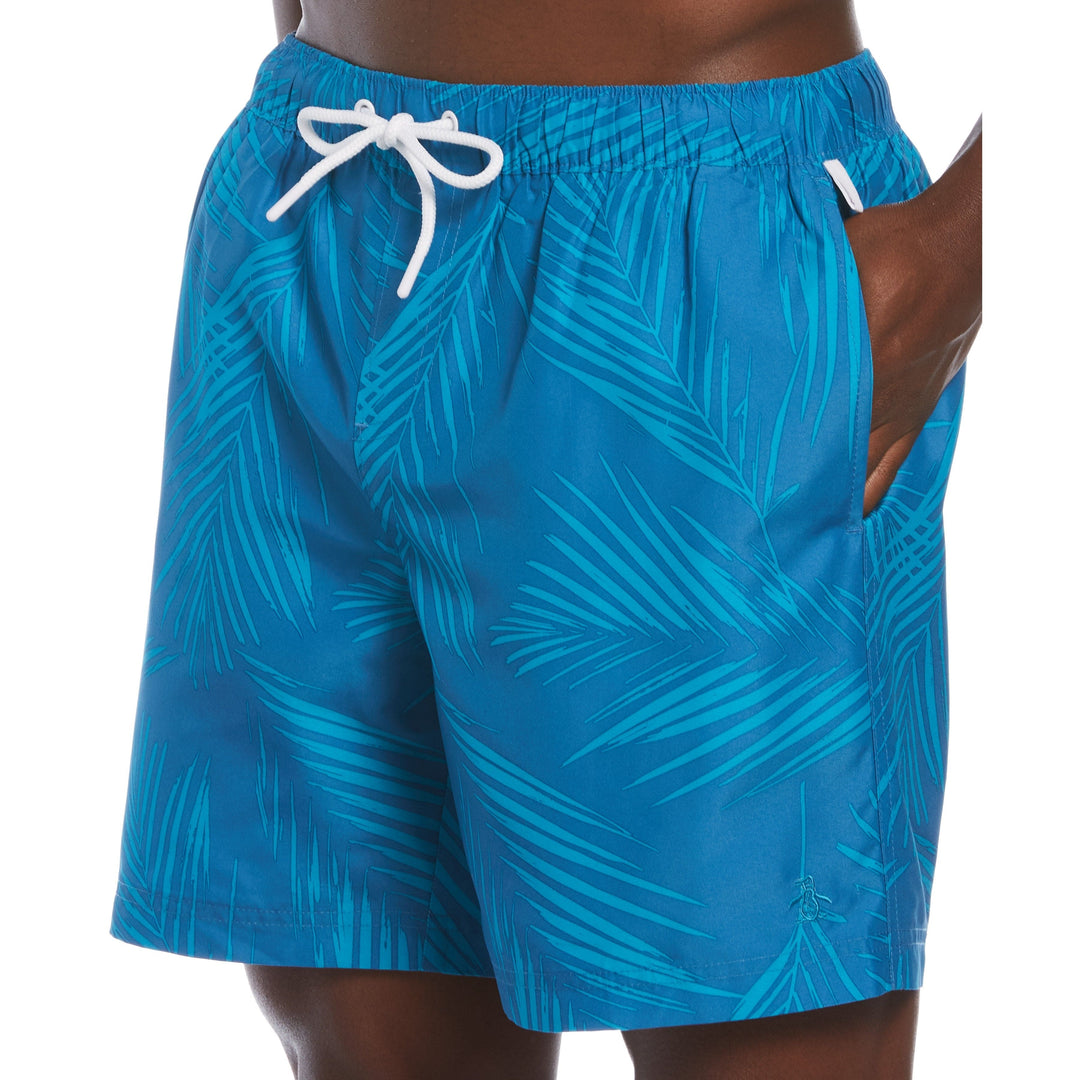 Leaf Print Swim Short (Deep Water) 