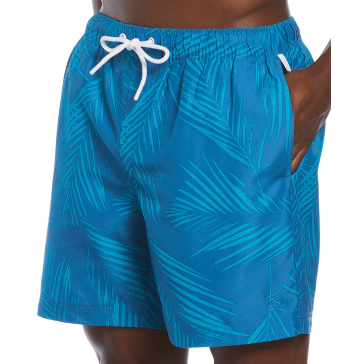 Leaf Print Swim Short (Deep Water) 