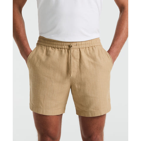 "6 Linen Cotton Shorts (Travertine) 