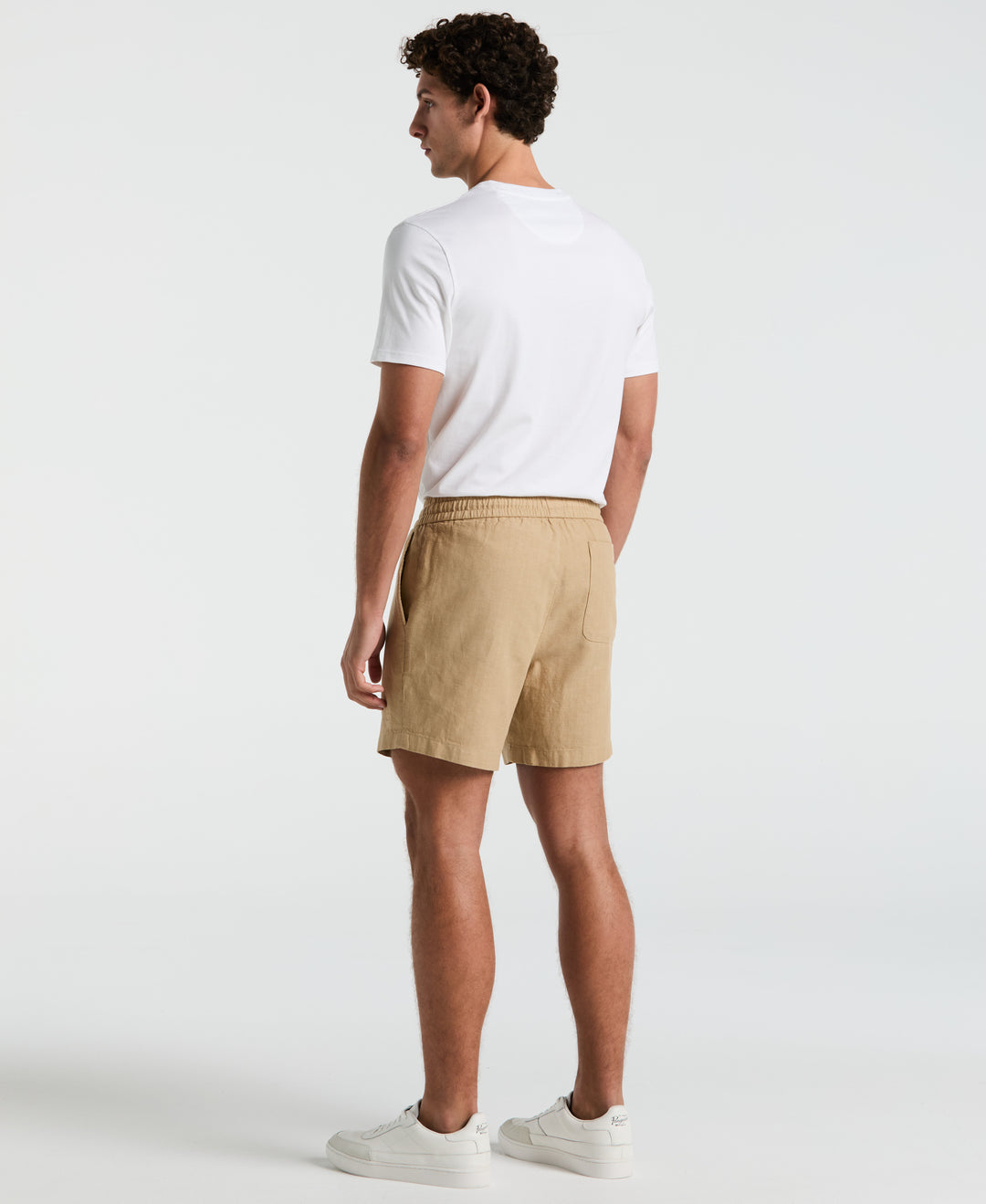 "6 Linen Cotton Shorts (Travertine) 