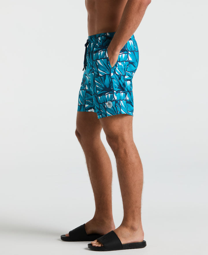 Agave Tiles Print Volley Swim Short (Exotic Plume) 
