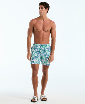 7" All-Over Hawaiian Volley Swim Short (Beryl Green) 