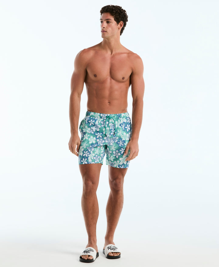 7" All-Over Hawaiian Volley Swim Short (Beryl Green) 