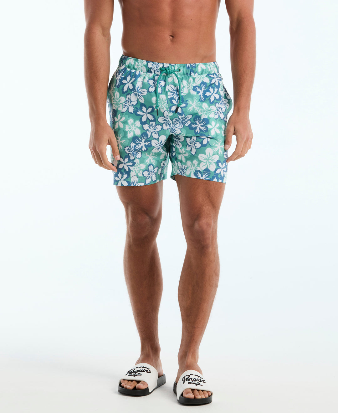 7" All-Over Hawaiian Volley Swim Short (Beryl Green) 