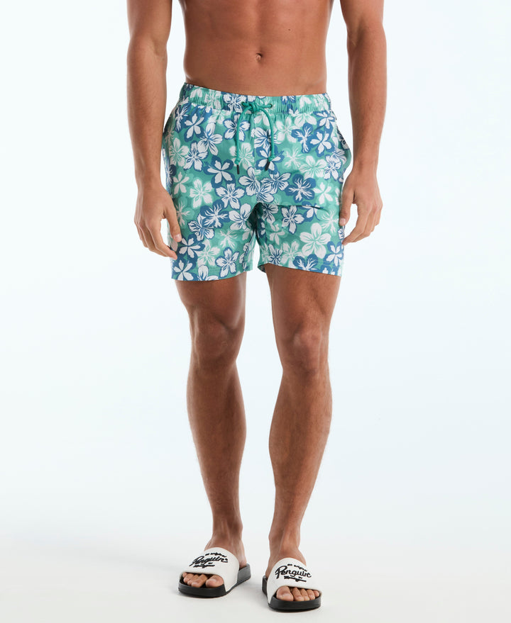7" All-Over Hawaiian Volley Swim Short (Beryl Green) 